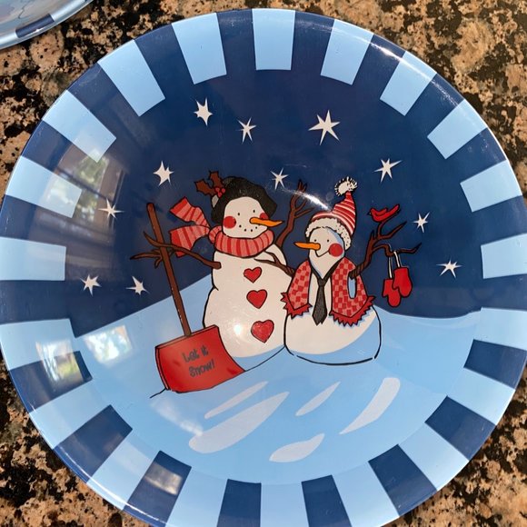 Look Winn Dixie Exclusive Snow Man Christmas Cereal Bowls 6.5" Lot of 5 bowls - Picture 6 of 10
